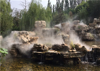 北京朝阳区假山水池景观人造雾工程