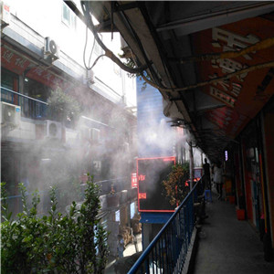 河南郑州商业中心步行街喷雾降温设备