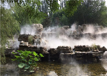 北京朝阳区假山水池景观人造雾工程