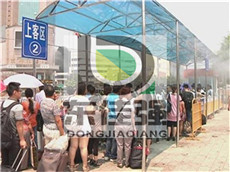 户外公交车站喷雾降温系统效果